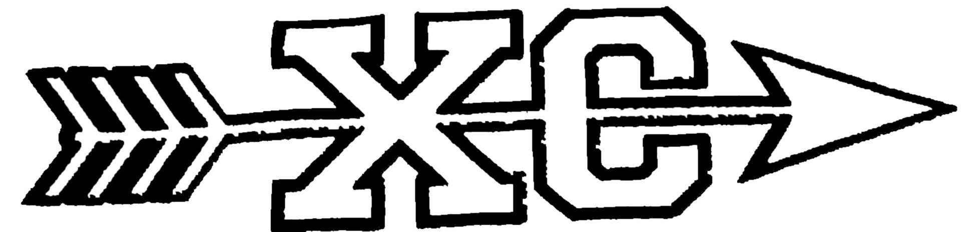 A black and white image of the word exo.