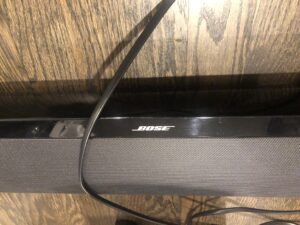 A close up of the bose sound bar