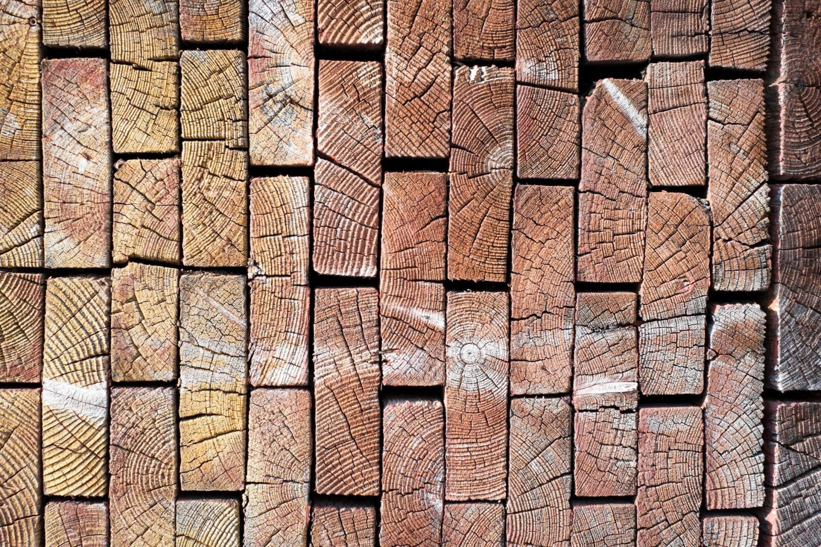 A close up of some wood blocks stacked together