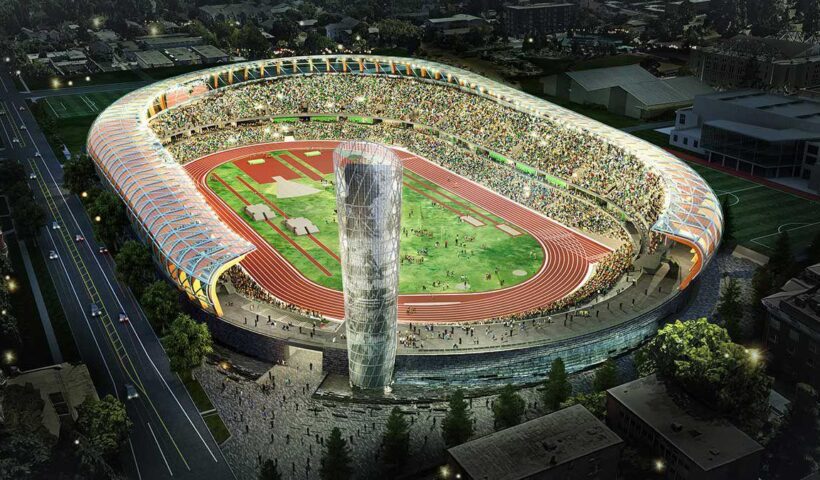 A rendering of the olympic stadium in tokyo.