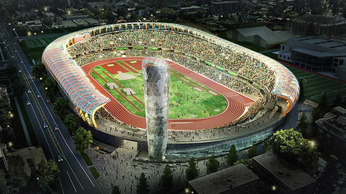 A rendering of the olympic stadium in tokyo.