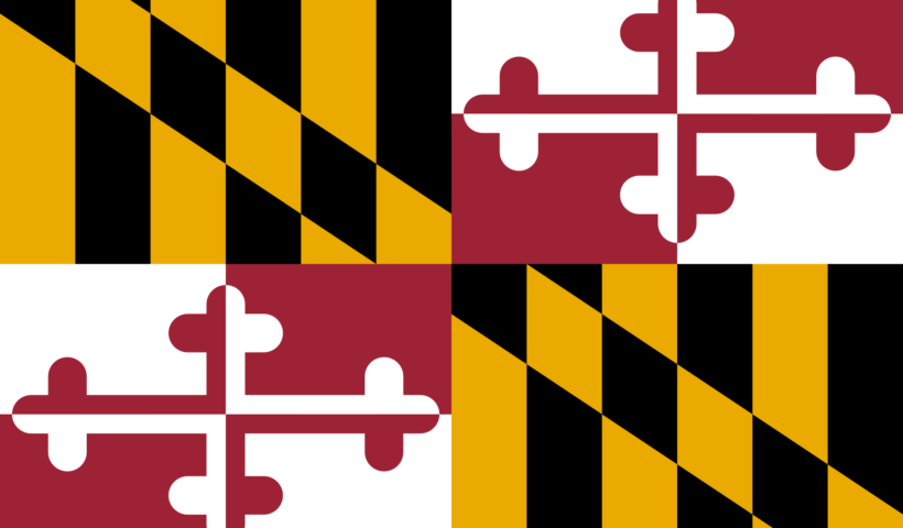A close up of the flag of maryland